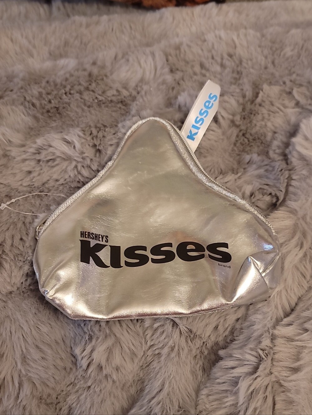 Hershey's Kisses Metallic Silver Cosmetic Pouch